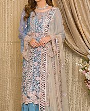 Baby Blue Chiffon Suit- Pakistani Designer Chiffon Suit
