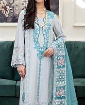 Imrozia Light Grey Silk Suit- Pakistani Designer Chiffon Suit