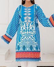 Electric Blue Lawn Suit (2 Pcs)- Pakistani Lawn Dress