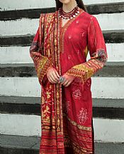 Ittehad Red Cottle Suit- Pakistani Lawn Dress