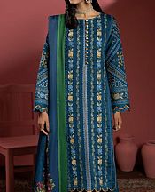 Ittehad Teal Blue Linen Suit- Pakistani Winter Clothing
