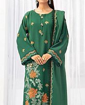 Ittehad Viridian Green Karandi Suit- Pakistani Winter Dress