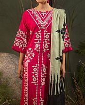 Ittehad Rich Carmine Khaddar Suit- Pakistani Winter Dress