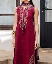 Izel Wine Red Lawn Suit- Pakistani Designer Lawn Suits