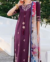 Izel Plum Lawn Suit- Pakistani Lawn Dress