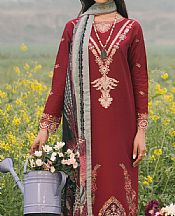 Izel Wine Berry Lawn Suit- Pakistani Lawn Dress