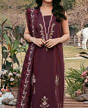 Izel Wine Berry Lawn Suit- Pakistani Designer Lawn Suits