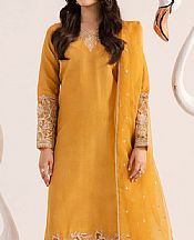 Izel Orange Raw Silk Suit- Pakistani Chiffon Dress