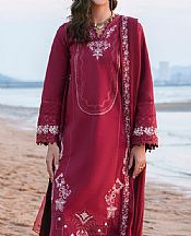 Izel Deep Carmine Lawn Suit- Pakistani Lawn Dress