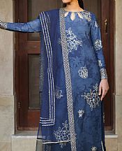 Iznik Blue Georgette Suit- Pakistani Chiffon Dress