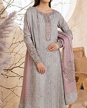 Iznik Light Grey Viscose Suit- Pakistani Winter Dress