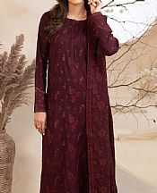 Iznik Maroon Khaddar Suit- Pakistani Winter Clothing