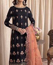 Iznik Black Silk Suit- Pakistani Chiffon Dress