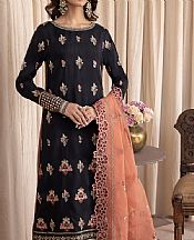 Iznik Black Silk Suit- Pakistani Designer Chiffon Suit