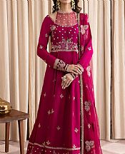 Iznik Crimson Silk Suit- Pakistani Designer Chiffon Suit
