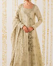 Iznik Ivory Raw Silk Suit- Pakistani Chiffon Dress