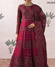 Iznik Crimson Chiffon Suit- Pakistani Chiffon Dress