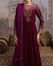 Iznik Dark Maroon Velvet Suit- Pakistani Winter Clothing