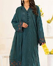 Iznik Teal Lawn Suit- Pakistani Lawn Dress
