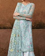 Iznik Turquoise Net Suit- Pakistani Designer Chiffon Suit