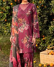 Iznik Wine Lawn Suit- Pakistani Lawn Dress