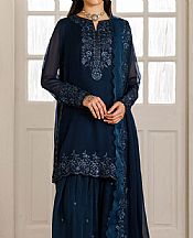 Iznik Midnight Blue Chiffon Suit- Pakistani Chiffon Dress