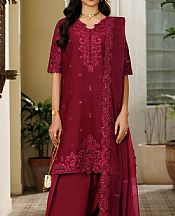 Iznik Maroon Chiffon Suit- Pakistani Chiffon Dress