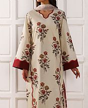 Iznik Off-white Lawn Suit- Pakistani Designer Lawn Suits