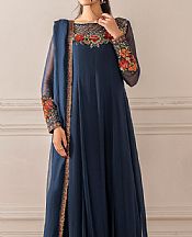 Iznik Navy Blue Chiffon Suit- Pakistani Designer Chiffon Suit