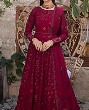 Iznik Wine Red Chiffon Suit