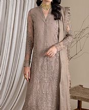 Iznik Beige Net Suit- Pakistani Designer Chiffon Suit