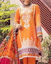Jahanara Safety Orange Lawn Suit- Pakistani Lawn Dress
