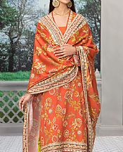 Jahanara Safety Orange Karandi Suit