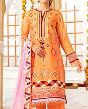 Orange Lawn Suit- Pakistani Lawn Dress