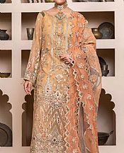 Janique Fawn Organza Suit- Pakistani Designer Chiffon Suit
