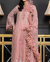 Janique Ruddy Pink Chiffon Suit- Pakistani Designer Chiffon Suit