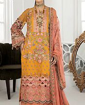 Janique Mustard Chiffon Suit- Pakistani Designer Chiffon Suit