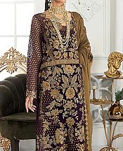 Egg Plant Chiffon Suit- Pakistani Chiffon Dress