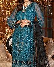 Denim Blue Organza Suit