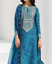 Jazmin Denim Blue Lawn Suit- Pakistani Lawn Dress