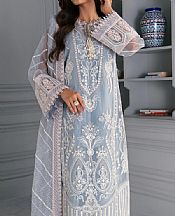 Baby Blue Organza Suit- Pakistani Designer Chiffon Suit