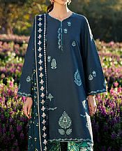 Jazmin Denim Blue Lawn Suit- Pakistani Lawn Dress