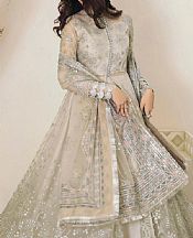Ash White Net Suit- Pakistani Designer Chiffon Suit