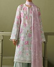 Light Grey/Pink Flare Lawn Suit