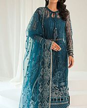 Jazmin Teal Net Suit- Pakistani Chiffon Dress