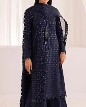 Jazmin Oxford Blue Raw Silk Suit- Pakistani Designer Chiffon Suit