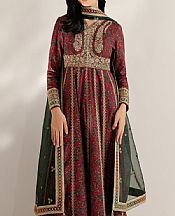 Wine Red Chiffon Suit