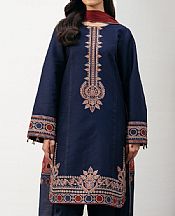 Navy Blue Lawn Suit