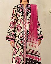 Jazmin Ivory/Pink Lawn Suit- Pakistani Designer Lawn Suits