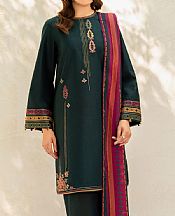 Jazmin Bottle Green Lawn Suit- Pakistani Lawn Dress